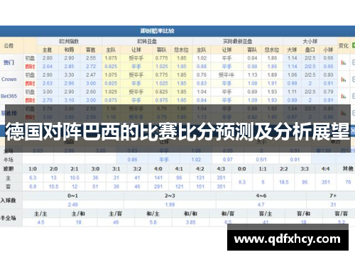 德国对阵巴西的比赛比分预测及分析展望